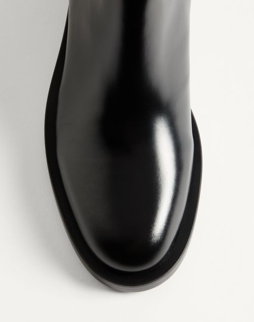 Valentino Garavani - Vlogo Signature Calfskin Ankle Boot 30mm - Black - Woman - Boots And Ankle Boots